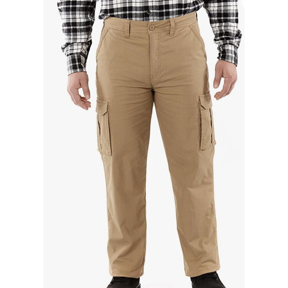 NWD Smith's Workwear Men's Fleece Lined Cargo Canvas Pant Sandstone Size 36